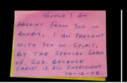 Handwritten note from Pa Smith